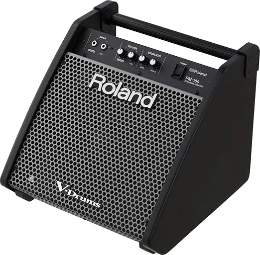 Roland PM-100 Compact 80-Watt Personal Drum Monitor Bundle with Headphones and Patch Cable