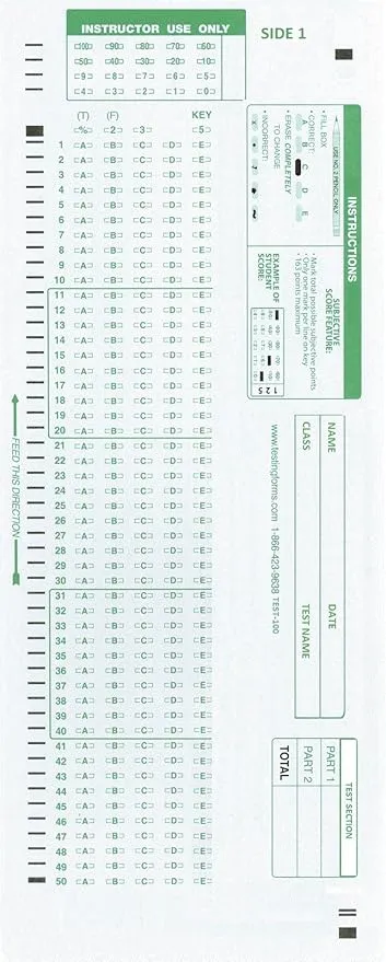 TEST-100E 882-E Compatible Testing Forms (200 Sheet Pack)