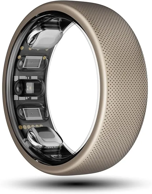 Amazfit Helio Smart Ring, No Subscription, Monitor Sleep, Heart Rate, Stress, Fast 1.4 Hour Charging, iPhone and Android, Titanium Alloy, Swim/Shower Water-Resistance (Size 10)