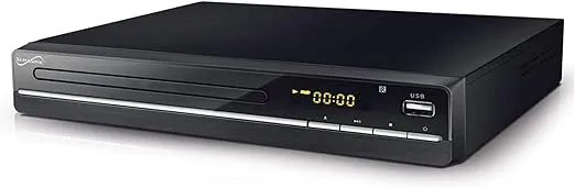 Supersonic SC-20H 2.0 Channel DVD Player with Surround Sound, HDMI Output, USB/SD Inputs, Multi-Language Subtitles, Compatible with DVD, VCD, CD, MP3, and Multiple Video Formats