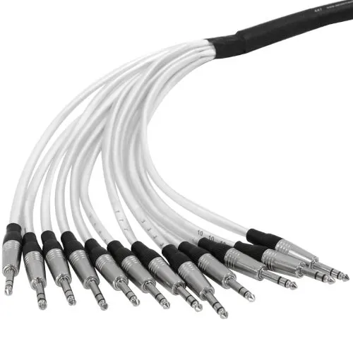 Seismic Audio - SAST-12-24-7 - 12 Channel 1/4" TRS Insert Snake Cable to 24 1/4" TS - 7 Feet