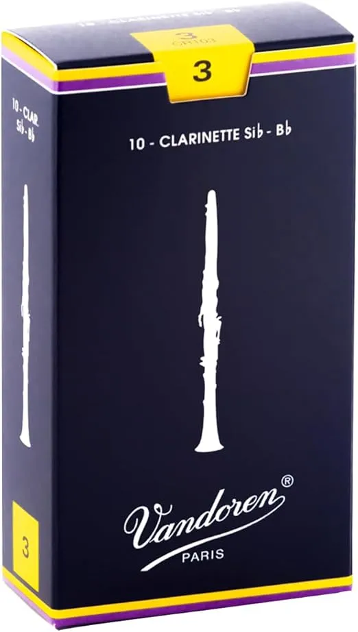 Vandoren CR103 Bb Clarinet Traditional Reeds Strength 3; Box of 10