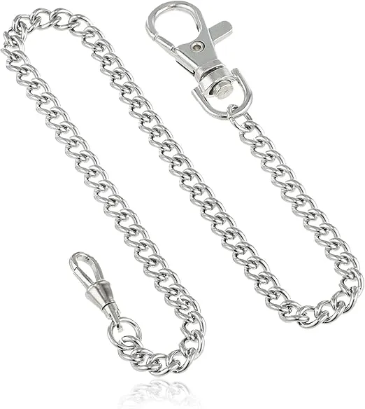 Charles-Hubert, Paris 3548-W Stainless Steel Pocket Watch Chain