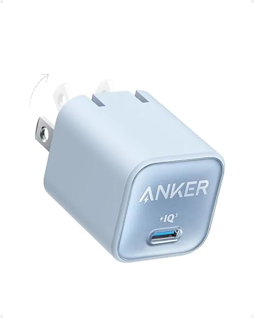 Anker Nano Charger, USB C GaN Charger 30W, PIQ 3.0 Foldable PPS Fast Charger for iPhone 16 / 15 and more series, Galaxy, iPad, Compatible with MagSafe