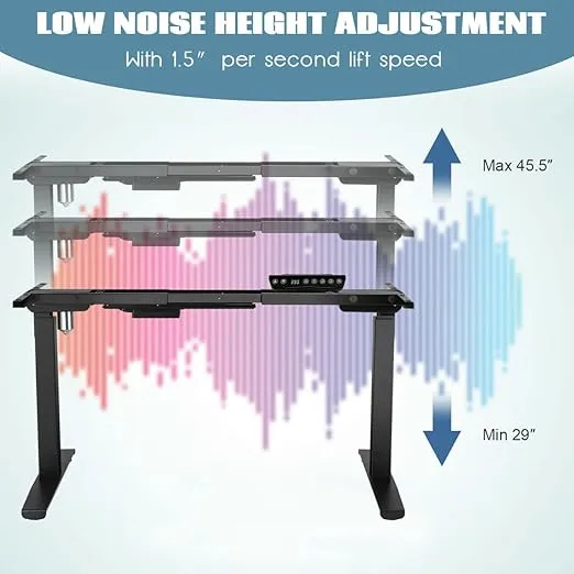 Tangkula Electric Standing Desk Frame, Height & Width Adjustable Motorized Sit Stand Desk Base, Ergonomic Single Motor Stand Up Workstation w/Memory Controller, Standing Desk Legs