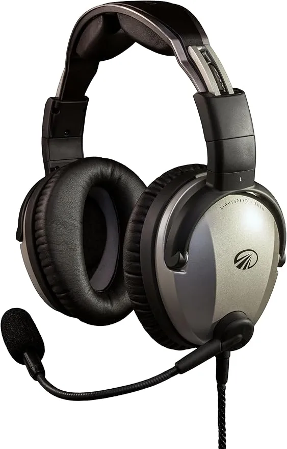 LIGHTSPEED Zulu 3 Premium ANR Aviation Headset with Noise Cancelling and Bluetooth (GA Dual Plugs)