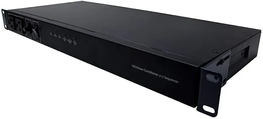 Monoprice 15 Amp Power Conditioner and Sequencer - 8 Outlets, 3 Zones, 1U Rack Mount, Black - Stage Right