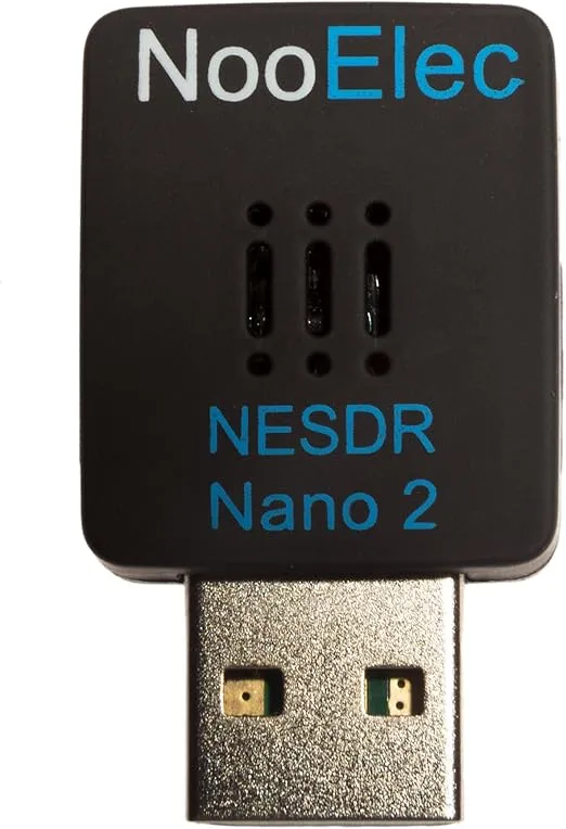 NESDR Nano 2 - Tiny Black RTL-SDR USB Set (RTL2832U R820T2) with MCX Antenna. Software Defined Radio, DVB-T and ADS-B Compatible, ESD Safe