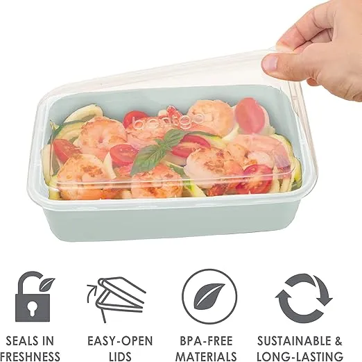 Bentgo Prep 60-Piece Meal Prep Kit - Reusable Food Containers 1-Compartment, 2-Compartment, & 3-Compartments for Healthy Eating - Microwave, Freezer, & Dishwasher Safe (Floral Pastels)