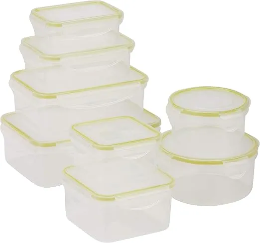 Honey-Can-Do 16pc Set snap Food containers KCH-03828 Clear