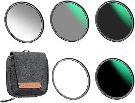 K&F Concept 72mm Magnetic GND8 ND8 ND64 ND1000 Magnetic Basic Ring Caemra Lens Filters Kit (5 Pack) -Optical Glass Neutral Density Filters Kit with 28 Multi-Layer Coated (Nano-X Series)