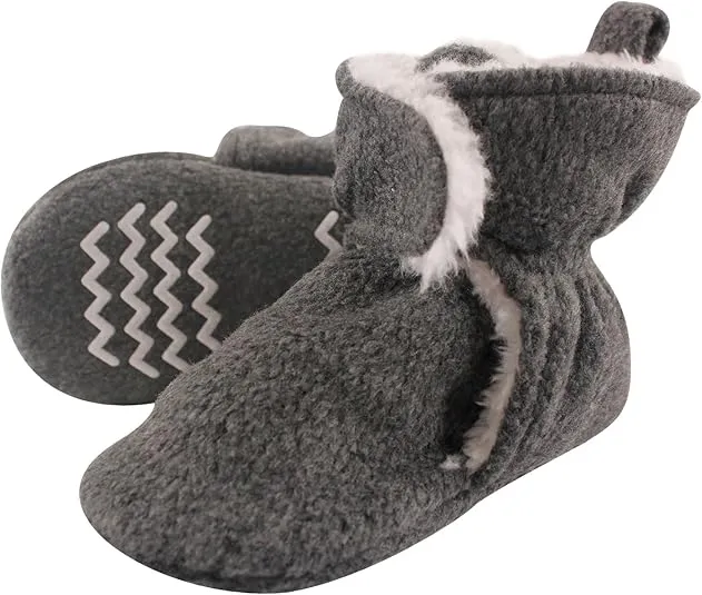 Hudson Baby Unisex Baby Cozy Fleece and Faux Sherpa Booties