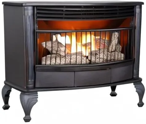 ProCom QNSD250RT Vent Free Dual Fuel Stove, Freestanding Fireplace and Indoor Space Heater, Use with Natural Gas or Liquid Propane, Remote Control, Heats up to 1,100 Square Feet, 25,000 BTU