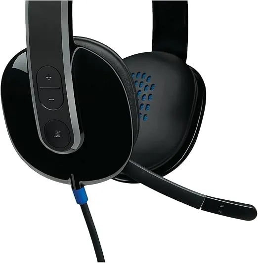 Logitech 981000510 H540 Corded Headset, USB, Black