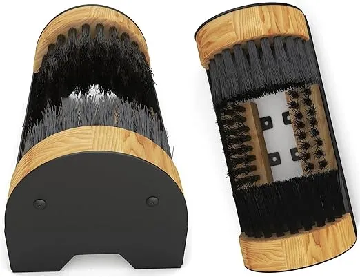 Heavy Duty Wooden Shoe Brush Cleaner Outdoor Floor Mount or Portable, Commercial Boot Scraper/Scrubber with Hardware