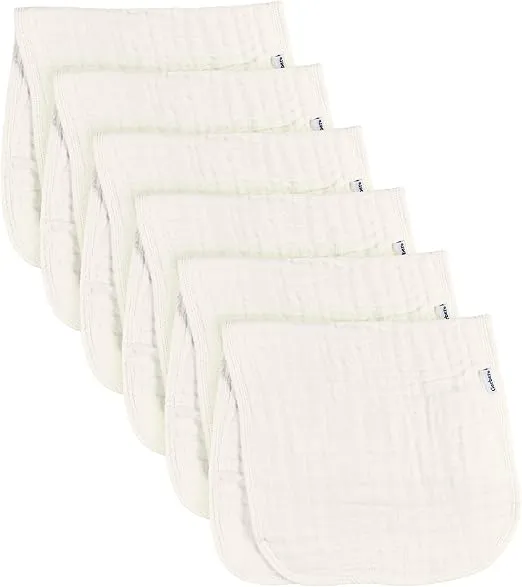 Gerber Baby Unisex Muslin Burp Cloths 6-Pack, Vanilla, Large Size 20" x 10"