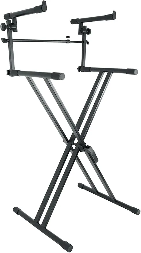 Rockville RKS42X 2-Tier X Keyboard or DJ Stand w Quick Release Mechanism