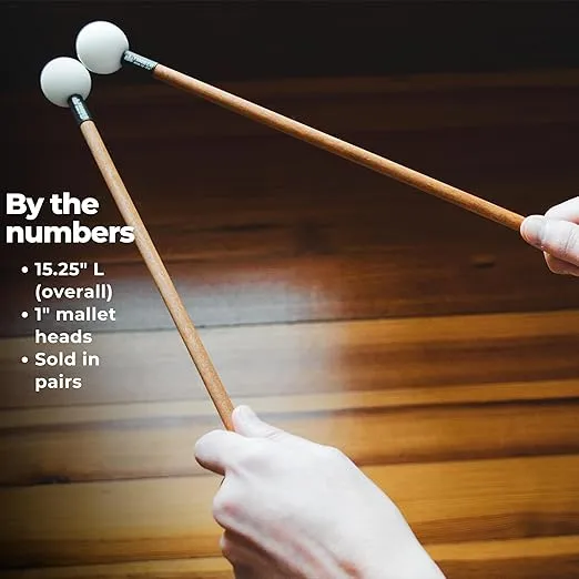 T2HP, MADE IN U.S.A. Pair of Hard Polymer Mallets for Energy Chime, Xylophone, Wood Block, and Bells