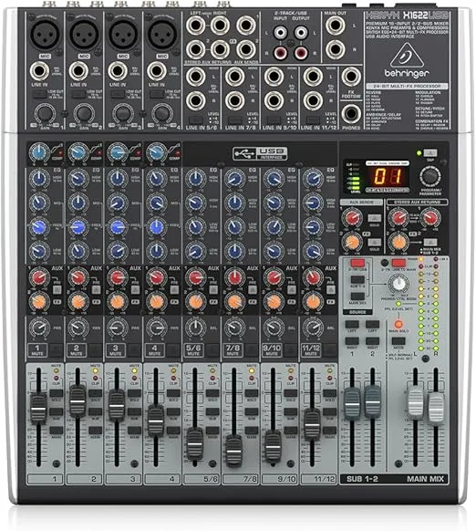 Behringer Xenyx X1622USB Mixer with USB and Effects