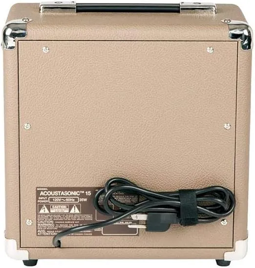 Fender Acoustasonic Guitar Amp for Acoustic Guitar, 15 Watts, with 2-Year Warranty 6 Inch Speaker, Dual Front-Panel inputs, 11.5Hx11.19Wx7.13D Inches, Tan