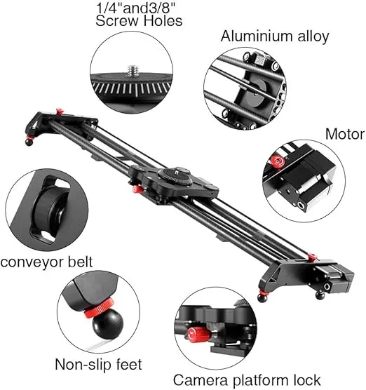 GVM Great Video Maker Camera Motorized Slider,48"/120CM,Automatic Round Trip,Time Lapse,Panoramic Shooting,Video Capture,Slider Smooth and Stable,with Battery