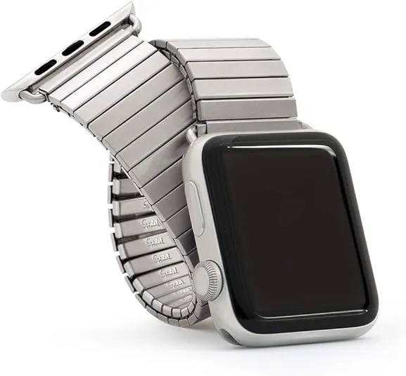 Twist-O-Flex stainless steel expansion watchband options compatible for use 38/40/41 and the 42/44/45 Apple watch series 1,2,3, 4,5 6, 7 and 8