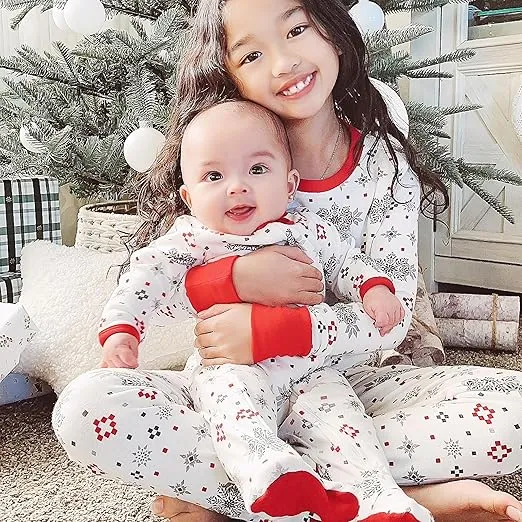 HonestBaby Family Matching Holiday Pajamas Organic Cotton for Men, Women, Kids, Toddlers, Baby Boys, Girls, Unisex Pets