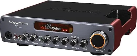 Bugera VEYRON TUBE BV1001T Ultra-Compact 2,000-Watt Class-D Bass Amplifier with Tube Preamp, Optical Compressor and DYNAMIZER Technology