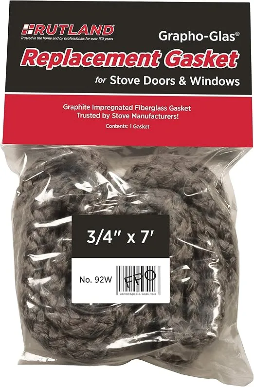 Rutland Grapho-Glas Woodstove Gasket Rope, 3/4 by 84-Inch