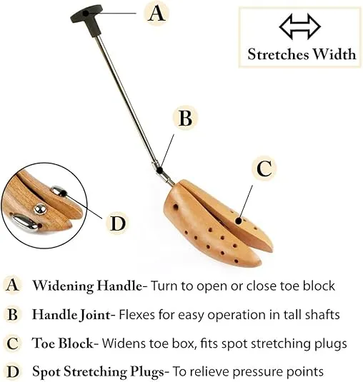 FootFitter Premium Professional Boot Width Stretcher, Adjustable Boot Stretcher for Wide Feet Men & Women, Relieves Tightness