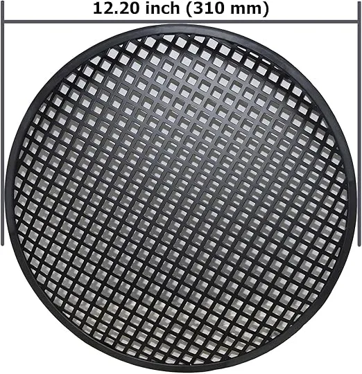 Steel Speaker Subwoofer Subwoofer Black Waffle Mesh Grill Cover w/Clips & Screw (12-Inch, Pair)