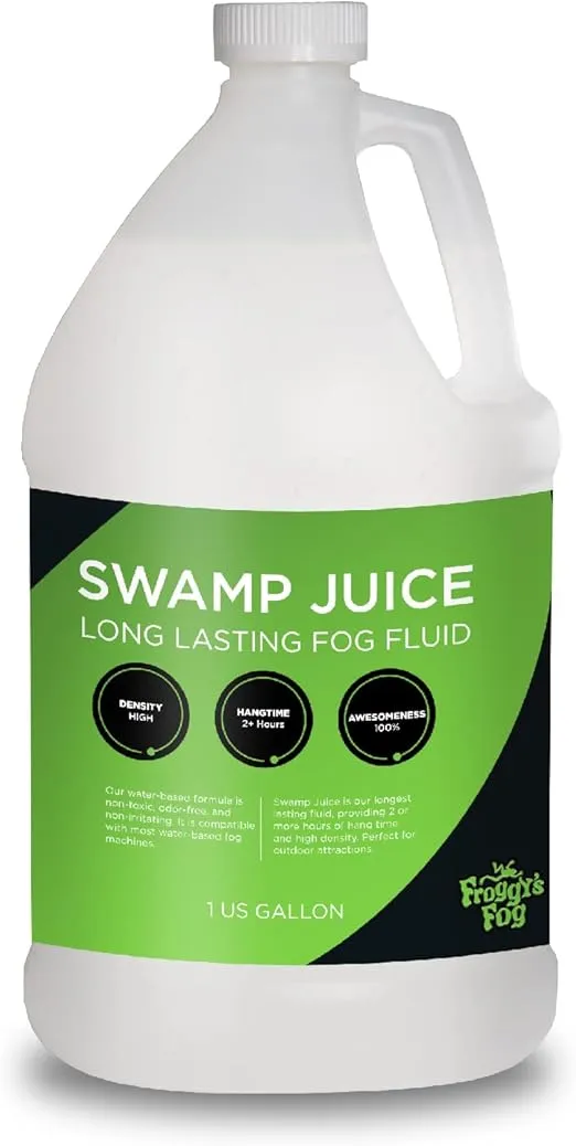 Froggy's Fog Swamp Juice - Half Gallon, Ridiculously Long-Lasting Fog Fluid with 2-3 Hour Hang Time for Professional and Home Haunters, Theatrical Effects, and DJs