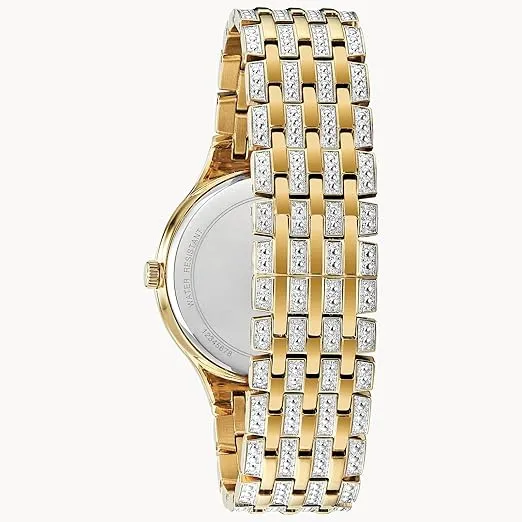 Bulova Crystal Pave 3-Hand Quartz Slim Case Watch