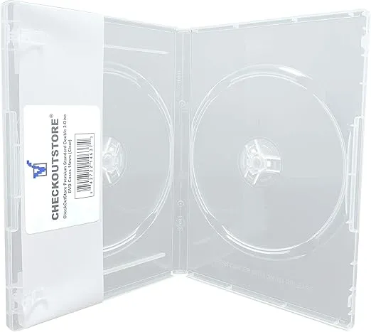 CheckOutStore (6) Premium Standard Double 2-Disc DVD Cases 14mm (Clear)