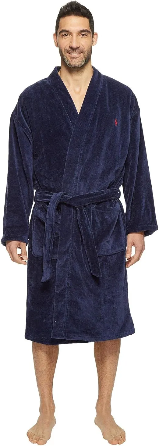 Polo Ralph Lauren Men's Solid Velour Kimono Robe