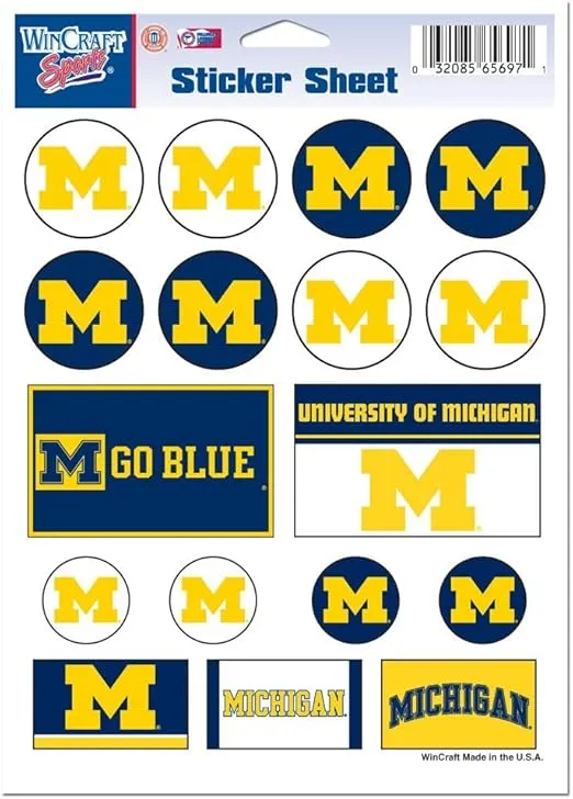 Wincraft NCAA Vinyl Sticker Sheet