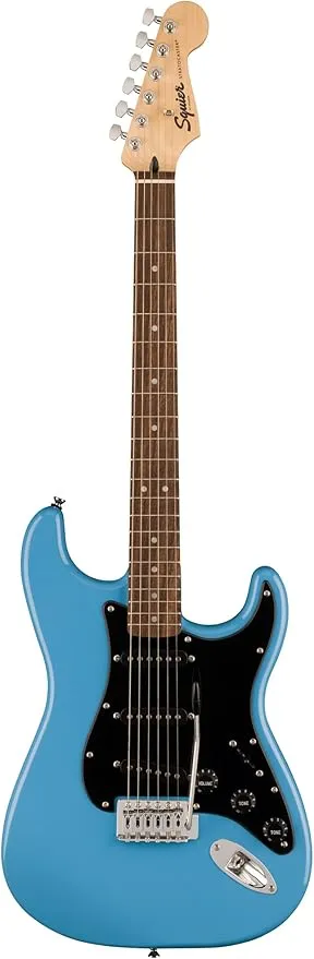 Fender Squier Sonic Stratocaster - California Blue Bundle with Tuner, Strap, Picks, and Austin Bazaar Guitar DVD