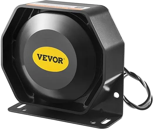 Vevor 200W Police Siren PA System Car Warning Alarm Vehicle 7 Sound Loud Warning Alarm Kit MIC System Emergency Fire Siren PA Speaker : Electronics