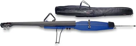 Stagg EDB-3/4 TB Electric 3/4 Size Double Bass with Gig Bag Included - Transparent Blue