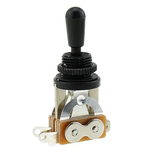 DGZZI 49x30mm Electric Guitar Metal 3 Way Toggle Switch Pickup Selector Switch Black End Electric Guitar Rocker Gear Colour Changeover Gear Shifter