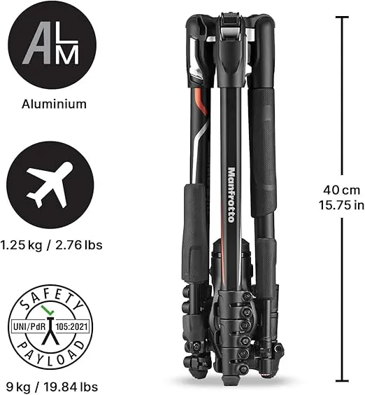 Manfrotto Befree Live Advanced 4-Section Aluminum Travel Tripod with 3-Way Fluid Head