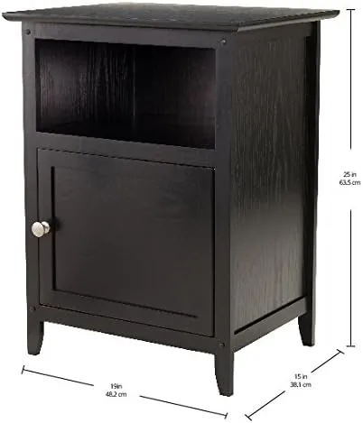 Winsome Henry Accent Table, 19 inches, Black