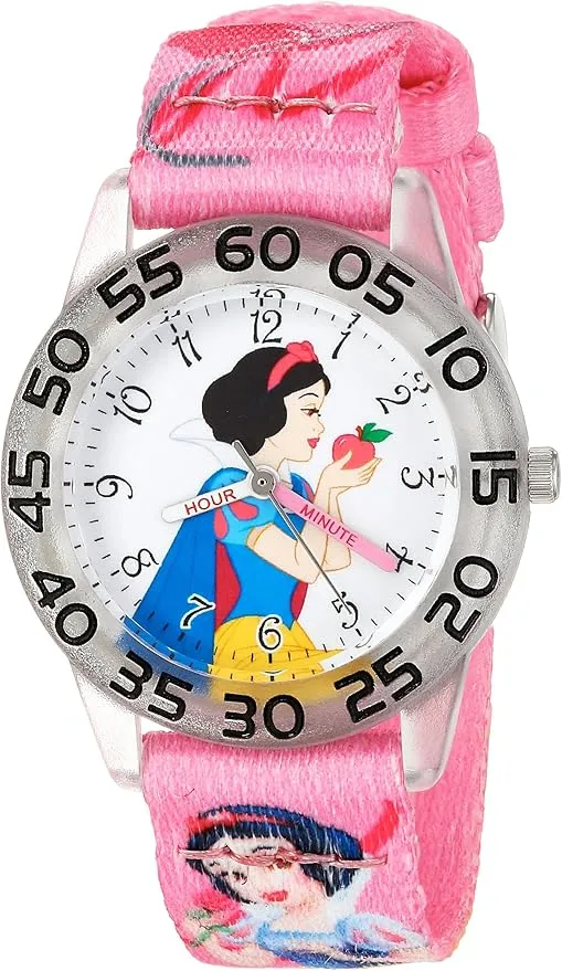 Disney Princess Kids' Plastic Time Teacher Analog Quartz Nylon Strap Watch