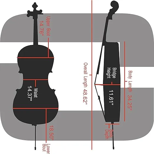 Crossrock CRA860CEFBL ABS Molded Cello Case with Wheels in Blue- For Both 4/4 Size and 3/4 Size