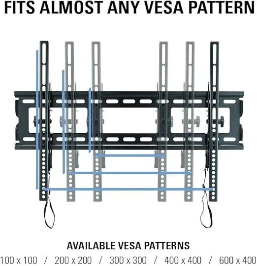 Sanus Universal Low Profile Tilt TV Wall Mount for 37" - 80" LED, LCD & Plasma TVs, Eliminates Glare with 10º of Tilt & Post-Install Adjustments - 3 Step Install - Safety Certified - MLT14-B1