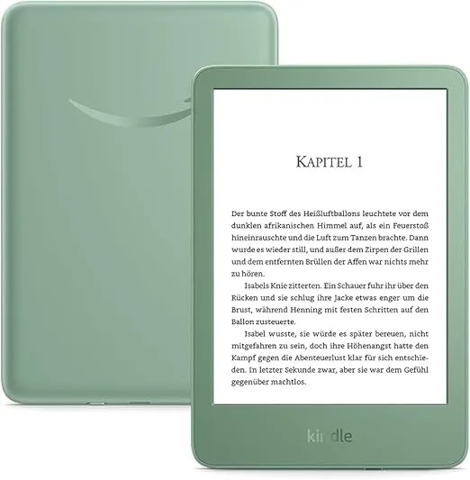 Der neue Amazon Kindle (16 GB) – Der leichteste und kompakteste Kindle, mit blendfreiem Bildschirm, schnellerem Umblättern, anpassbarem Frontlicht und langer Akkulaufzeit – ohne Werbung – matchagrün