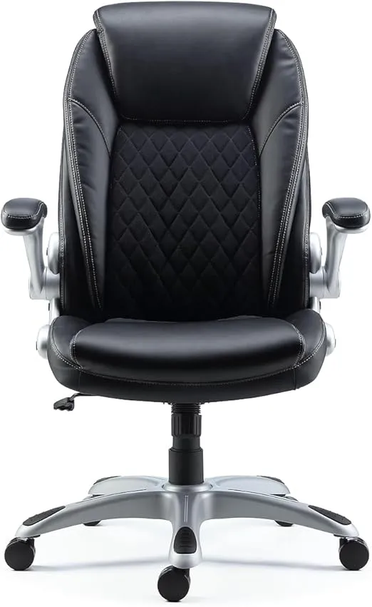 Staples Sorina Bonded Leather Chair (Black, Sold as 1 Each) - Adjustable Office Chair with Plush Padding, Provides Lumbar, Arm and Head Support, Perfect Desk Chair for the Modern Office