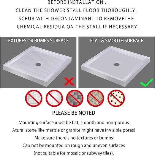 Yimobra Shower Bathtub Mat Non Slip, 21x21 Inch, Soft Square Bath for Tub with Suction Cups and Drain Holes, Stall Floor Mats Bathroom, Machine Washable, Bathroom Accessories, Clear Gray