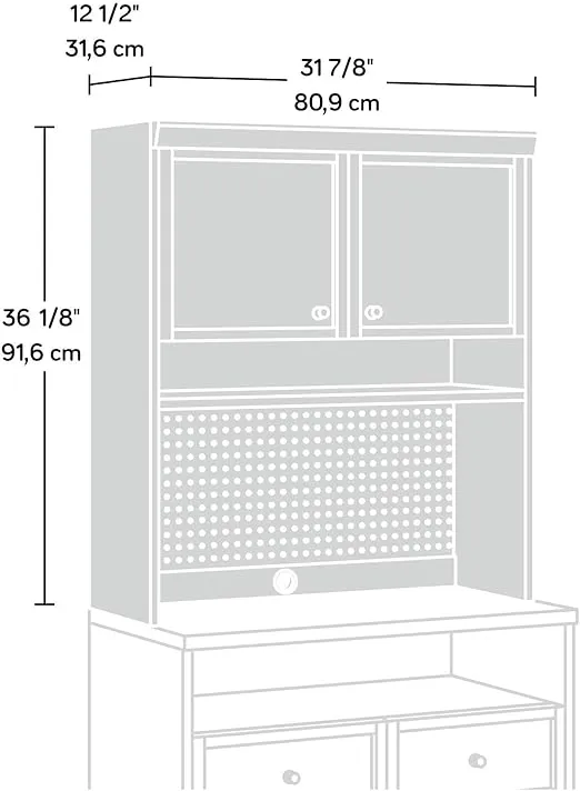 Sauder Craft Pro Series Hutch/ Pantry cabinets, White finish