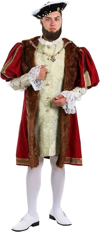 Adult Henry The VIII Costume for Men, Royal English King Halloween Costume, Henry The Eighth Regalia